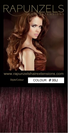 65 Gram 18" Hair Weave/Weft Colour #99J Burgundy Red (Half Head)
